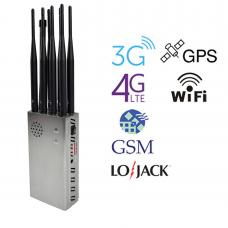 5.6Wハイパワーオールインワンプラスポータブル8アンテナLoJackGPS WiFi信号妨害装置